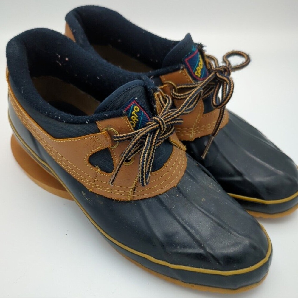 Vtg Sporto Duck Thermolite Steel Shank Rain Boot Women 8 Shoes Blue Rubber Read